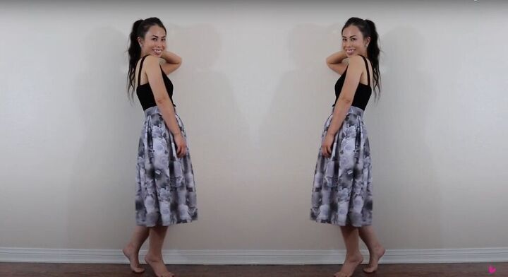 how to make a pleated floral midi skirt, Make a floral midi skirt