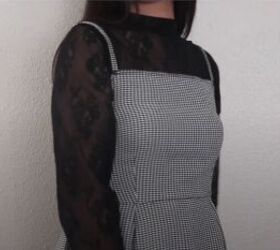 how to make a houndstooth dress, Houndstooth pinafore top