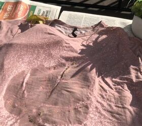 make a lovely bleach dye t shirt with a leaf pattern, How to bleach dye a t shirt