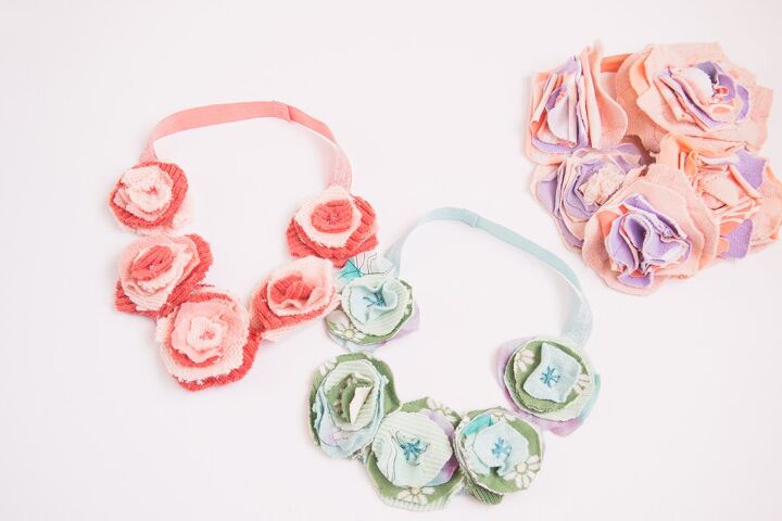 springy diy how to make fabric flower headbands