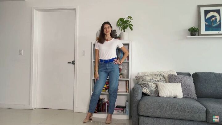 how to style jeans and a t shirt easy style guide, Add a pop of color