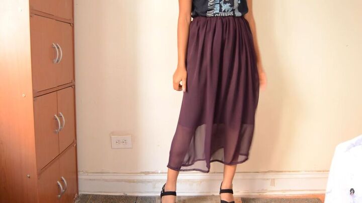 this is the easiest maxi skirt youll ever sew, Beautiful DIY maxi skirt