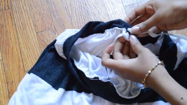 youll be amazed by this easy shirt thrift flip, Add elastic around