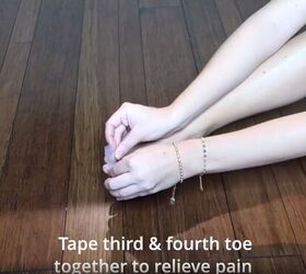 ten styling hacks for shoes, Tape your toes together