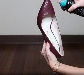 ten styling hacks for shoes, Spray with hairspray