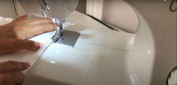 how to sew a pretty cottagecore skirt step by step, Hemming the top edge of the cottagecore skirt
