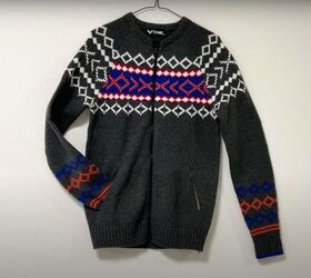 turn a sweater into a cardigan in 5 steps, Finished sweater into a cardigan
