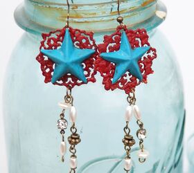 epoxy clay diy patriotic filigree earrings