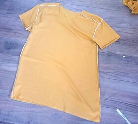 how to easy oversized t shirt maxi dress with gathered hem slit