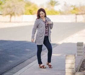 can t crochet or knit sew a chunky loose weave cardigan instead