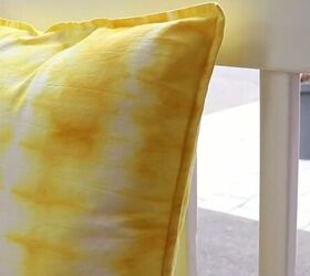 natural tie dye diy with turmeric, Completed pillowcase