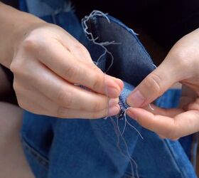 How To Cut Jeans Into Shorts In Just 6 Easy Steps Upstyle   How To Cut Jeans Into Shorts 