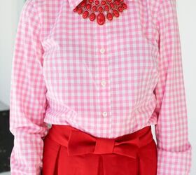 red statement necklace for spring, Shop the Look Pink Gingham Top Bow Skirt Similar Necklace