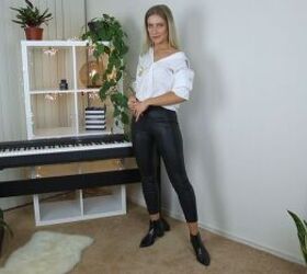top tips for styling black leather leggings, Easy black leather leggings style