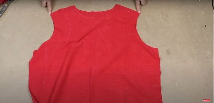 how to sew a t shirt dress with a cutout in the back, Sew the shoulder seams