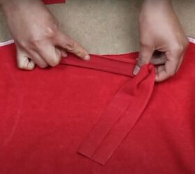 how to sew a t shirt dress with a cutout in the back, Measure the back neckline