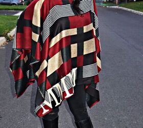 diy burberry inspired monogrammed poncho