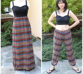 From Maxi Dress to Jogger Pants and Crop Top Remake | Upstyle