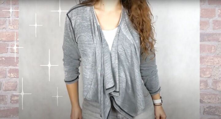 quick and easy downsize waterfall cardigan, Simple waterfall cardigan