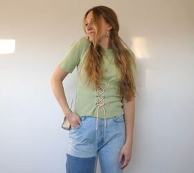make a trendy lace up top thrift flip edition, Unique and sexy lace up top