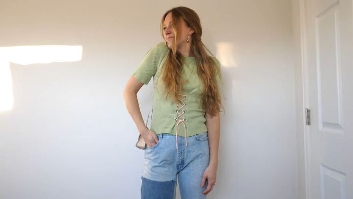 make a trendy lace up top thrift flip edition, Unique and sexy lace up top