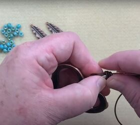 step by step beaded leather necklace tutorial, Make a barrel knot