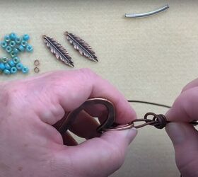 step by step beaded leather necklace tutorial, DIY beaded leather necklace