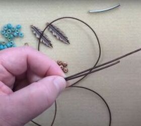 step by step beaded leather necklace tutorial, Measure the cords