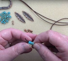 step by step beaded leather necklace tutorial, How to make a beaded leather necklace