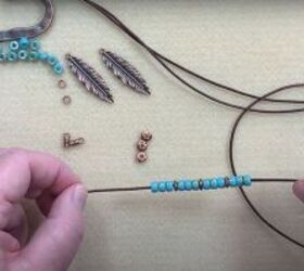 step by step beaded leather necklace tutorial, Repeat the pattern