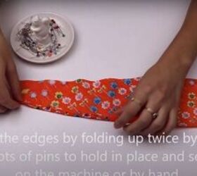 scrap buster five simple diy hair accessories, Fold and pin the edges