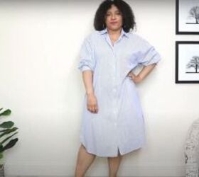four spring wardrobe ideas how to style sneakers with dresses, Oversized shirt dress