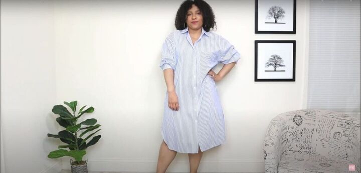 four spring wardrobe ideas how to style sneakers with dresses, Oversized shirt dress