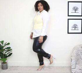 five fantastic ideas for how to style leather leggings, Layer with a vest