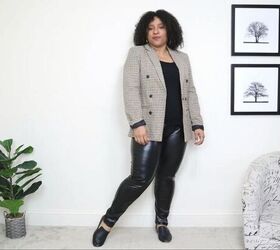 five fantastic ideas for how to style leather leggings, Flat black footwear
