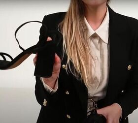 six ways to style the same shirt dress, Strappy black heels