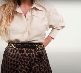 six ways to style the same shirt dress, Add a belt
