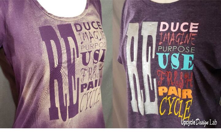 upcycled bleached and painted t shirts my 1st cricut projects