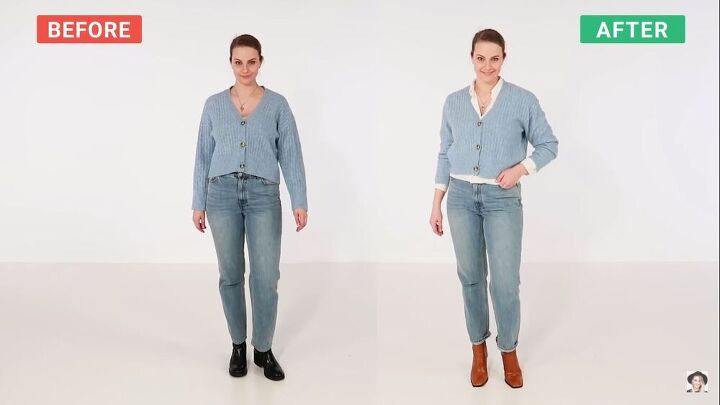 nine tips and outfit ideas for how to style jeans, High waisted jeans style
