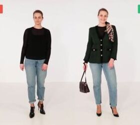 nine tips and outfit ideas for how to style jeans, Chic tweed jacket look