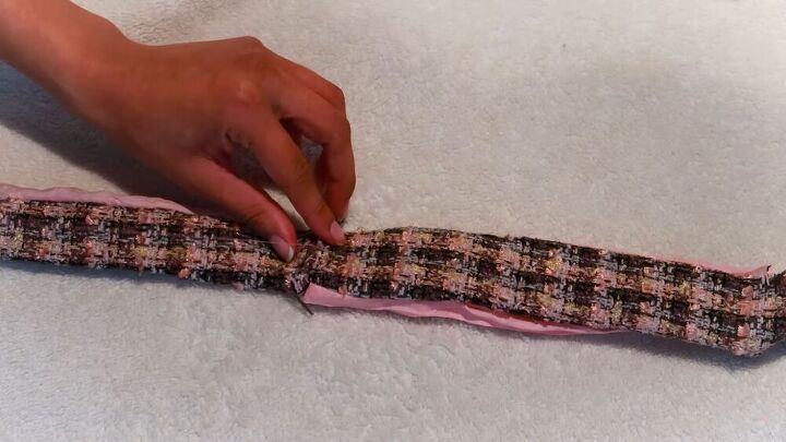 chanel who make your own diy tweed dress the easy way, Sew the two straps together