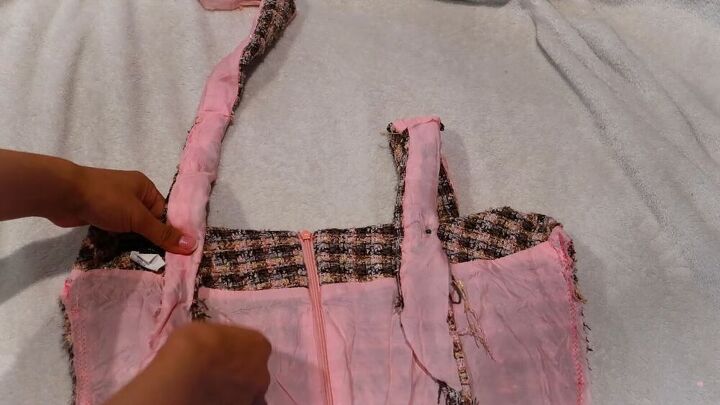 chanel who make your own diy tweed dress the easy way, Attach the straps