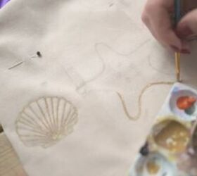 make your own sea inspired bucket bag, Paint the seashells