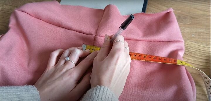 how to make sew an easy sweatpants pattern with pockets, Mark the points for the eyelets