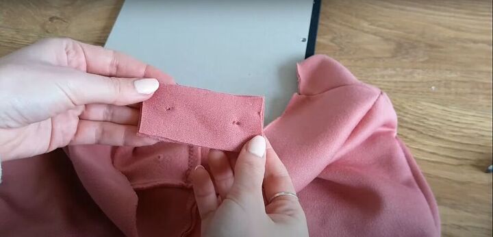 how to make sew an easy sweatpants pattern with pockets, Cut two small pieces of fabric