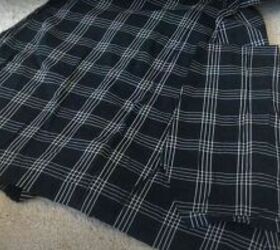 thrift flip mens pajama bottoms to diy skort, Trace around the first piece