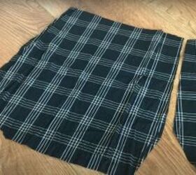 thrift flip mens pajama bottoms to diy skort, Cut out the second piece
