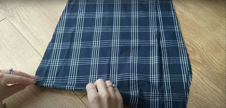 thrift flip mens pajama bottoms to diy skort, Hem the skirt cover pieces