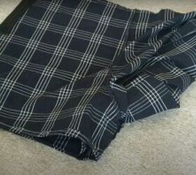 thrift flip mens pajama bottoms to diy skort, Leave room for the zipper