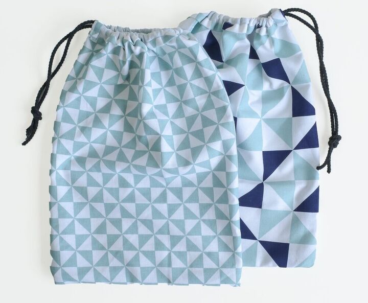 how to make a drawstring bag from a tea towel